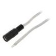 Kabel 2x0,5mm2 vodiče,DC 5,5/2,5 zásuvka přímý průhledná 2m