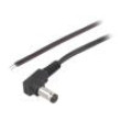 Kabel 2x0,35mm2 vodiče,DC 5,5/2,1 zástrčka úhlový černá 2m