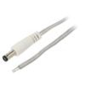 Kabel 2x0,5mm2 vodiče,DC 5,5/2,1 zástrčka přímý průhledná 5m