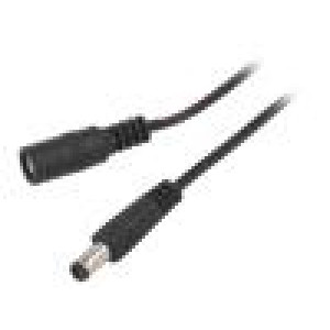 Kabel 2x0,35mm2 DC 5,5/2,5 zástrčka,DC 5,5/2,5 zásuvka přímý