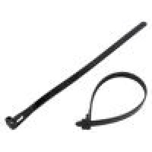 Cable tie multi use L: 200mm W: 7.2mm polyamide black 100pcs.