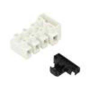 Svorkovnice šroubová svorka 2,5mm2 450V póly: 4 svorky: 8 bilá