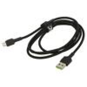 Kabel USB 2.0 USB A vidlice,USB B micro vidlice 1,2m černá