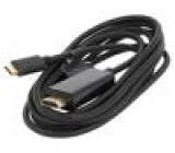 Adapter HDMI 2.0,USB 3.1 HDMI plug,USB C plug 2m black