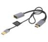 Adapter DisplayPort socket,HDMI plug,USB A plug 0.1m