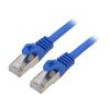 Patch cord S/FTP 6a drát Cu LSZH modrá 10m 27AWG Økab: 5,8mm