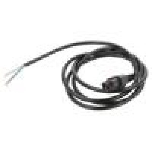 Kabel IEC C13 zásuvka,vodiče 2m s aretací IEC LOCK černá 10A