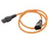 Kabel IEC C13 zásuvka,IEC C14 vidlice 1m s aretací IEC LOCK