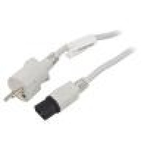 Kabel CEE 7/7 (E/F) vidlice,IEC C13 zásuvka 2m bílá 10A 250V