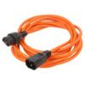 Kabel IEC C13 zásuvka,IEC C14 vidlice 3,5m oranžová 10A 250V