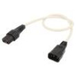 Kabel IEC C13 zásuvka,IEC C14 vidlice 0,5m bílá 10A 250V