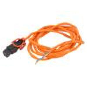 Kabel IEC C13 zásuvka,vodiče 3m s aretací IEC LOCK+ oranžová