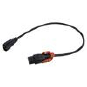Kabel IEC C13 zásuvka,IEC C14 vidlice 0,5m oranžová 10A 250V