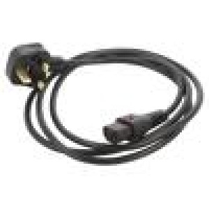 Kabel BS 1363 (G) vidlice,IEC C13 zásuvka 4m černá 10A 250V