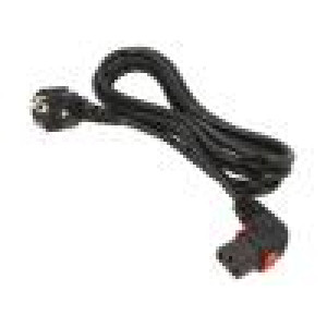 Kabel CEE 7/7 (E/F) úhlová vidlice,IEC C13 zásuvka 90° 3m