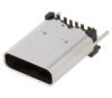 Zásuvka USB C SMT PIN: 6 svislý top board mount USB 3.2 3A