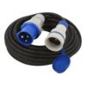 Prodlužovací síťový kabel Zásuvky: 1 guma černá 3x2,5mm2 15m
