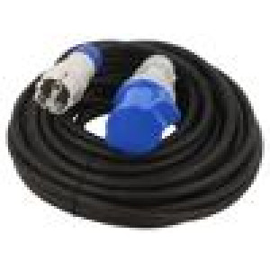 Prodlužovací síťový kabel Zásuvky: 1 guma černá 3x2,5mm2 10m