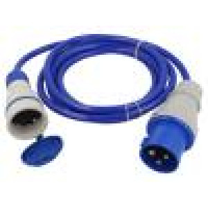 Prodlužovací síťový kabel Zásuvky: 1 PUR modrá 3x2,5mm2 3m