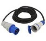 Prodlužovací síťový kabel Zásuvky: 1 guma černá 3x2,5mm2 5m
