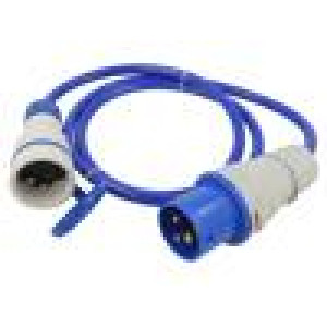 Prodlužovací síťový kabel Zásuvky: 1 PUR modrá 3x2,5mm2 1,5m