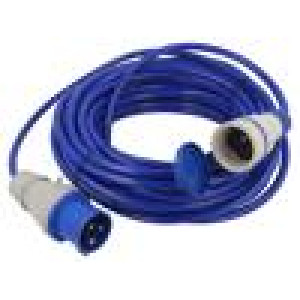 Prodlužovací síťový kabel Zásuvky: 1 PUR modrá 3x2,5mm2 20m