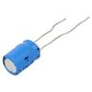 Kondenzátor: elektrolytický THT 100uF 50VDC Rozteč: 3,5mm ±20%