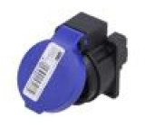 Konektor: napájecí AC zásuvka 2P+PE 250VAC 10A černá,modrá