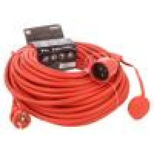 Prodlužovací síťový kabel Zásuvky: 1 guma červená 3x2,5mm2