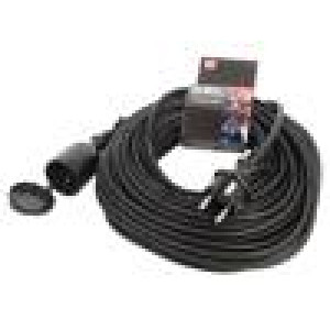 Prodlužovací síťový kabel Zásuvky: 1 guma černá 3x1mm2 30m