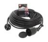 Prodlužovací síťový kabel Zásuvky: 1 guma černá 3x1mm2 25m