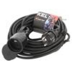 Prodlužovací síťový kabel Zásuvky: 1 guma černá 3x1mm2 15m