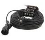 Prodlužovací síťový kabel Zásuvky: 1 guma černá 3x1mm2 40m