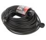 Prodlužovací síťový kabel Zásuvky: 1 guma černá 3x2,5mm2 50m