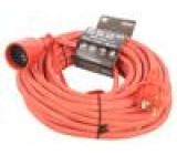 Prodlužovací síťový kabel Zásuvky: 1 guma červená 3x1,5mm2
