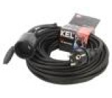 Prodlužovací síťový kabel Zásuvky: 1 guma černá 3x1mm2 20m