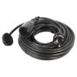 Prodlužovací síťový kabel Zásuvky: 1 PVC černá 3x1,5mm2 15m