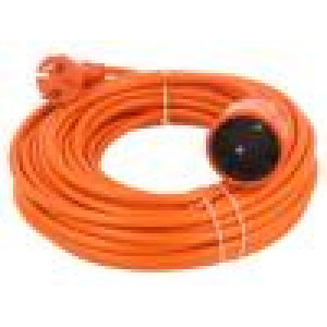 Prodlužovací síťový kabel Zásuvky: 1 PVC oranžová 2x1,5mm2