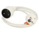 Prodlužovací síťový kabel Zásuvky: 1 PVC bílá 3x1mm2 1,5m 10A