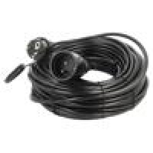 Prodlužovací síťový kabel Zásuvky: 1 PVC černá 3x1mm2 30m 10A