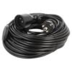 Prodlužovací síťový kabel Zásuvky: 1 PVC černá 3x1mm2 25m 10A