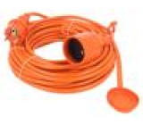 Prodlužovací síťový kabel Zásuvky: 1 PVC oranžová 3x1mm2 15m