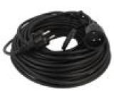 Prodlužovací síťový kabel Zásuvky: 1 PVC černá 3x1,5mm2 30m