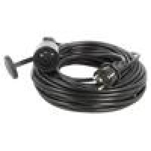 Prodlužovací síťový kabel Zásuvky: 1 PVC černá 3x1mm2 20m 10A