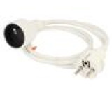 Prodlužovací síťový kabel Zásuvky: 1 PVC bílá 3x1,5mm2 1,5m