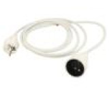 Prodlužovací síťový kabel Zásuvky: 1 PVC bílá 3x1,5mm2 3m 16A
