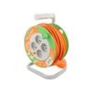 Prodlužovací síťový kabel bubnový Zásuvky: 4 PVC oranžová