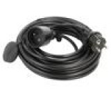 Prodlužovací síťový kabel Zásuvky: 1 PVC černá 3x1,5mm2 10m