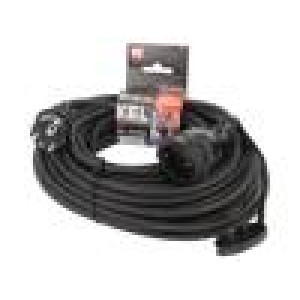 Prodlužovací síťový kabel Zásuvky: 1 guma černá 3x1,5mm2 20m