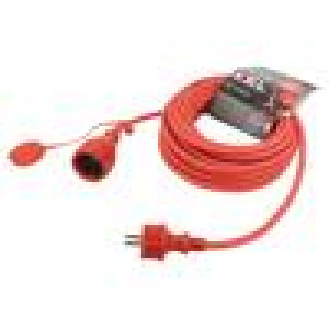 Prodlužovací síťový kabel Zásuvky: 1 guma červená 3x1,5mm2